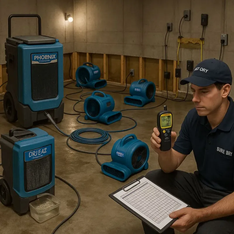 Structural Drying and Dehumidification process in Hawthorn Woods, IL